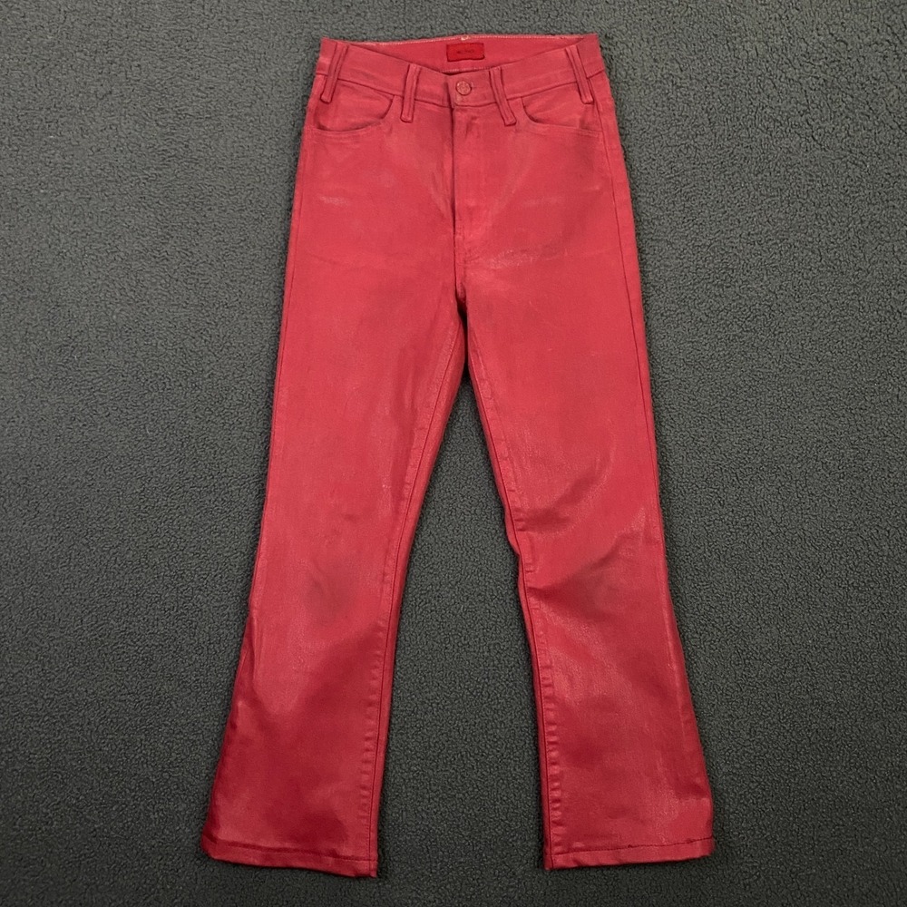 Mother Hustler Ankle Jeans size 24 New Years Red Coated Denim Stretch